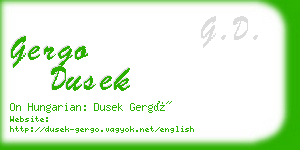 gergo dusek business card
